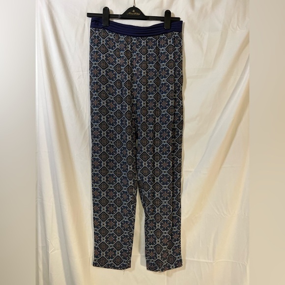 Anthropologie Blue Patterned Straight Leg Pants - Picture 8 of 13